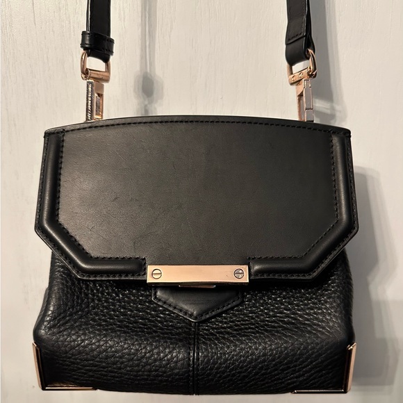 Alexander Wang Prism Crossbody in Black Leather with Rose Gold Accents - Picture 2 of 8